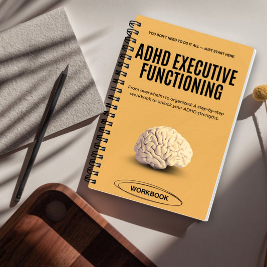 ADHD成年人执行功能练习册,日常收纳本和专注力笔记本,时间管理工具,情绪控制追踪器,认知行为疗法(CBT)活动表,任务管理,生产力和正念日记